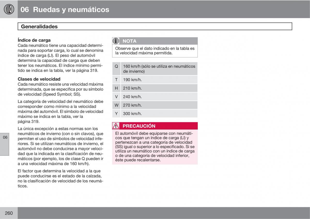 Volvo XC60 I 1 manual del propietario / page 260