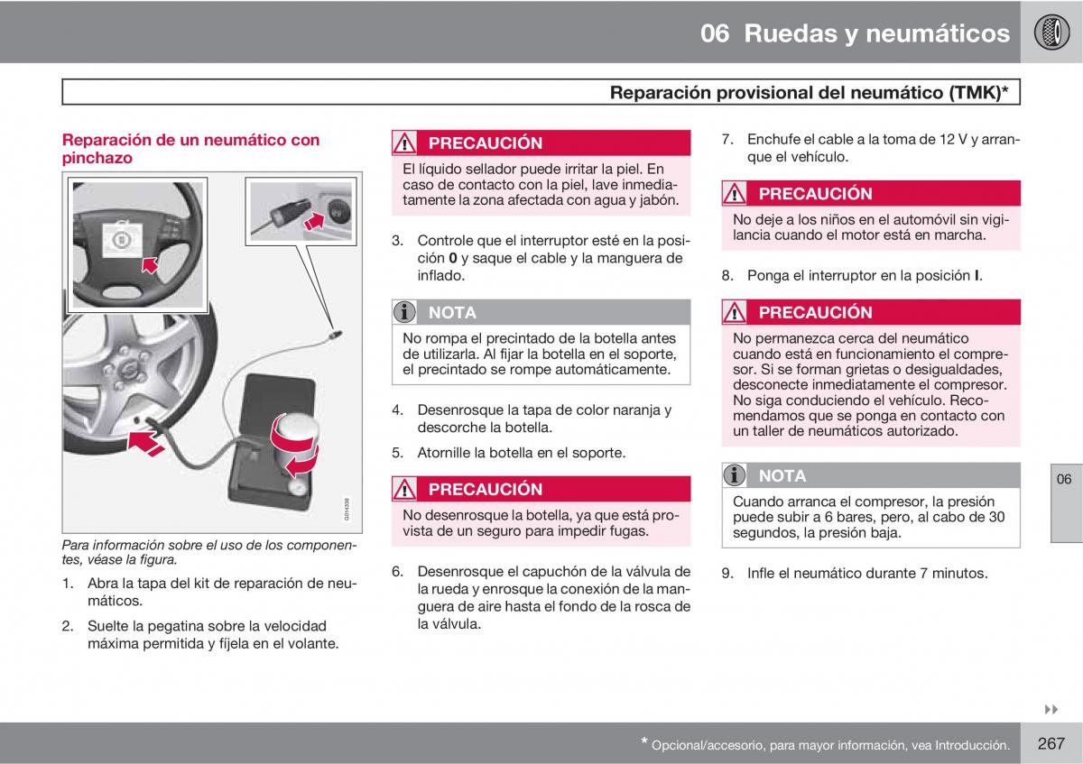 Volvo XC60 I 1 manual del propietario / page 267