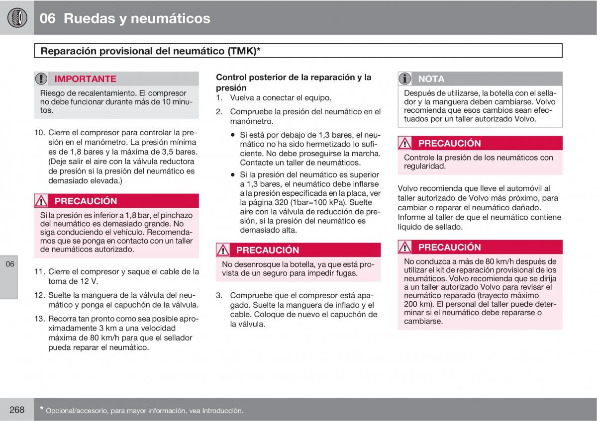 Volvo XC60 I 1 manual del propietario / page 268