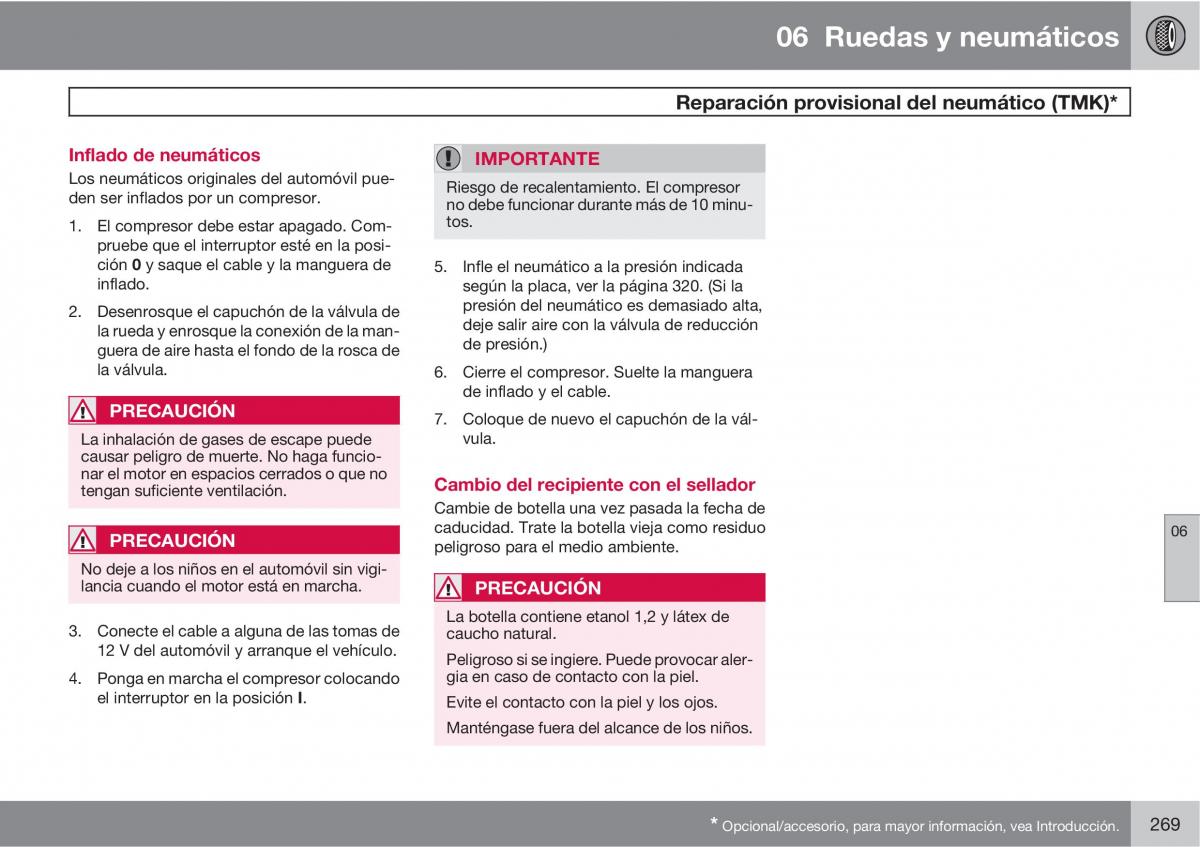 Volvo XC60 I 1 manual del propietario / page 269