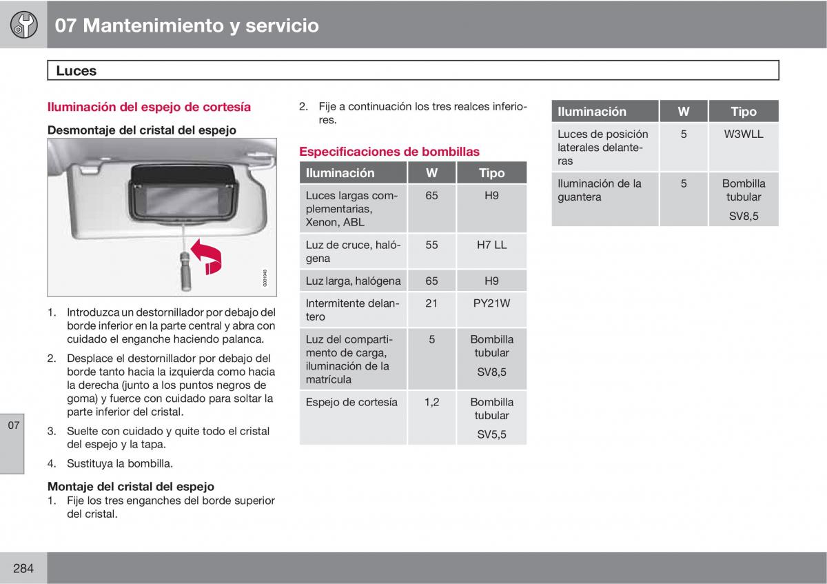 Volvo XC60 I 1 manual del propietario / page 284