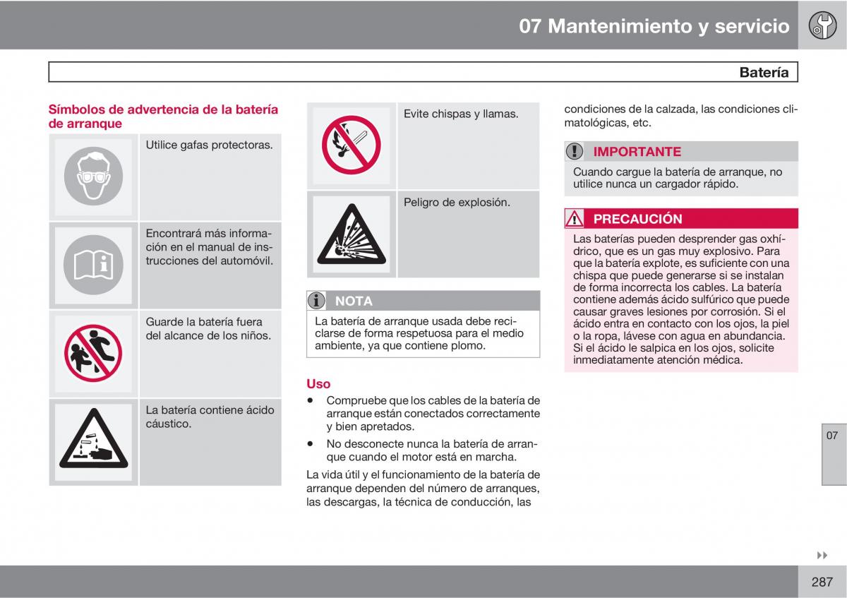 Volvo XC60 I 1 manual del propietario / page 287