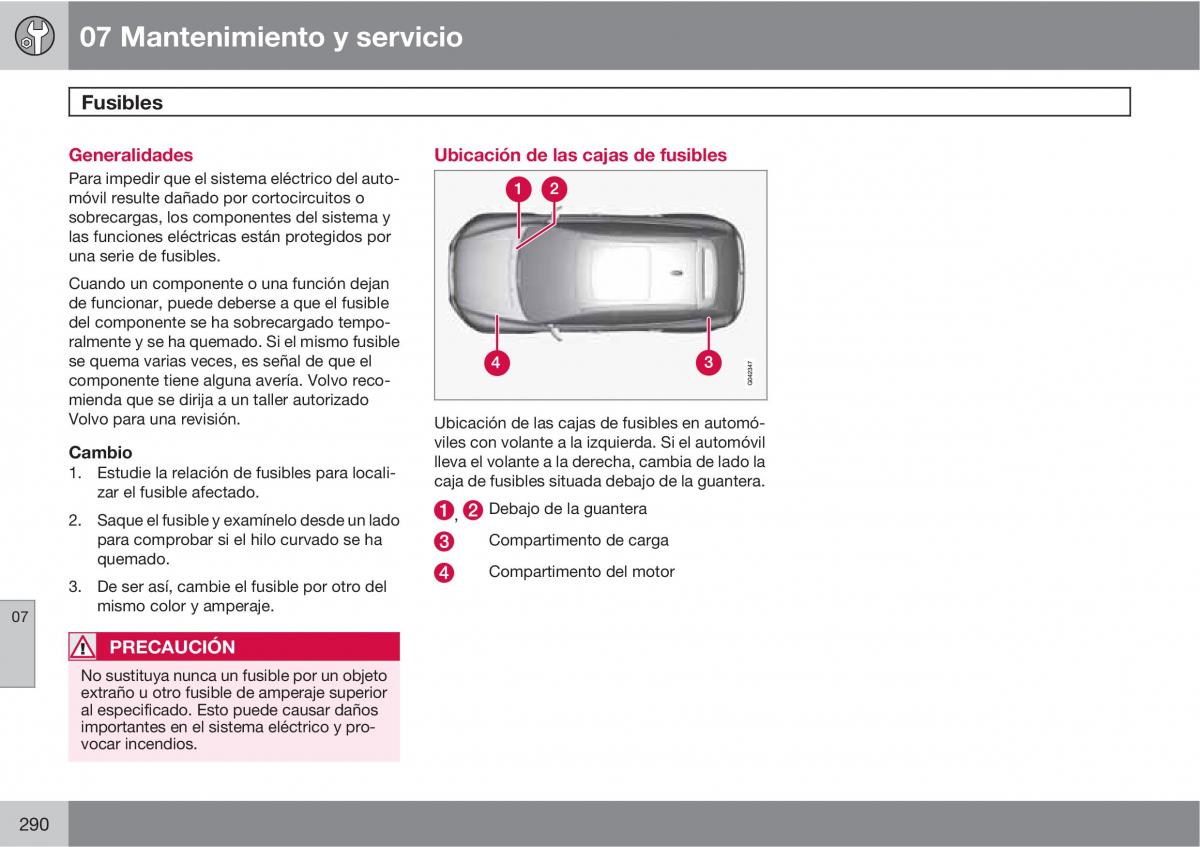 Volvo XC60 I 1 manual del propietario / page 290