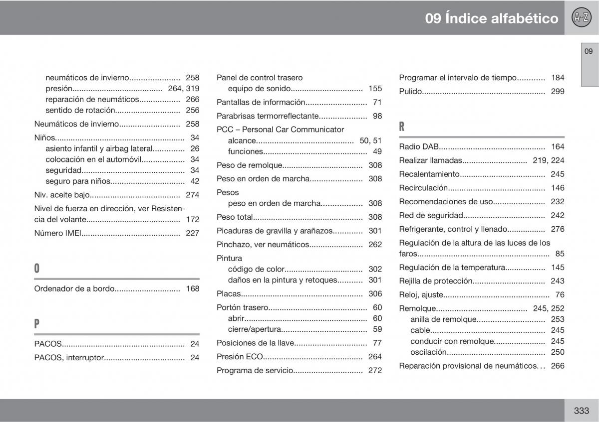 Volvo XC60 I 1 manual del propietario / page 333