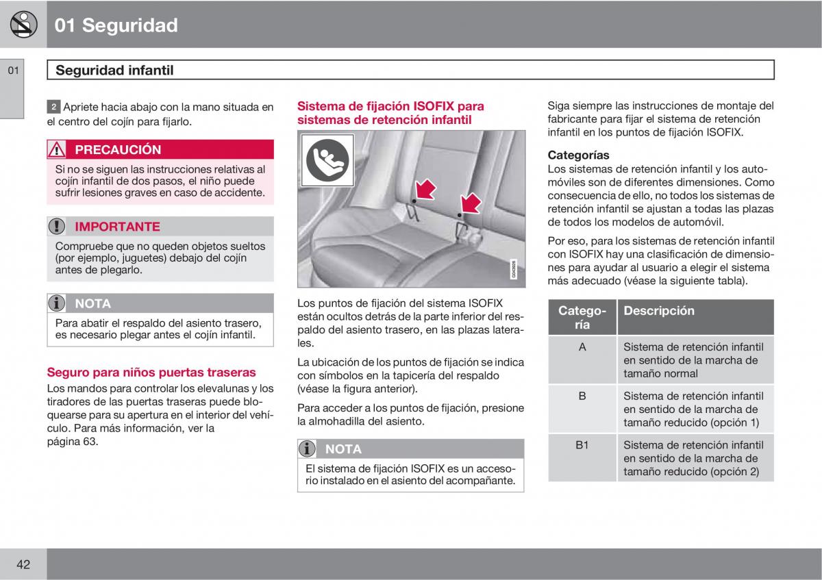 Volvo XC60 I 1 manual del propietario / page 42