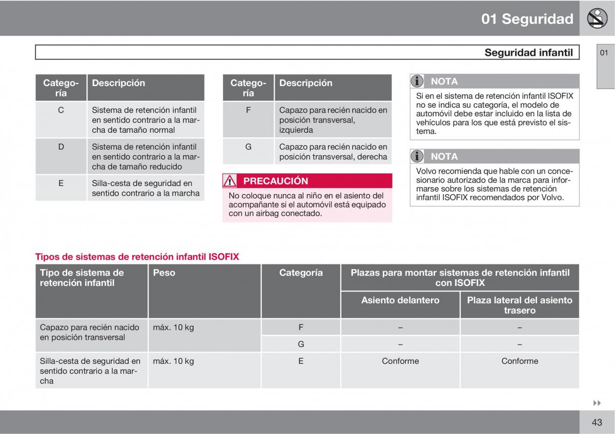 Volvo XC60 I 1 manual del propietario / page 43