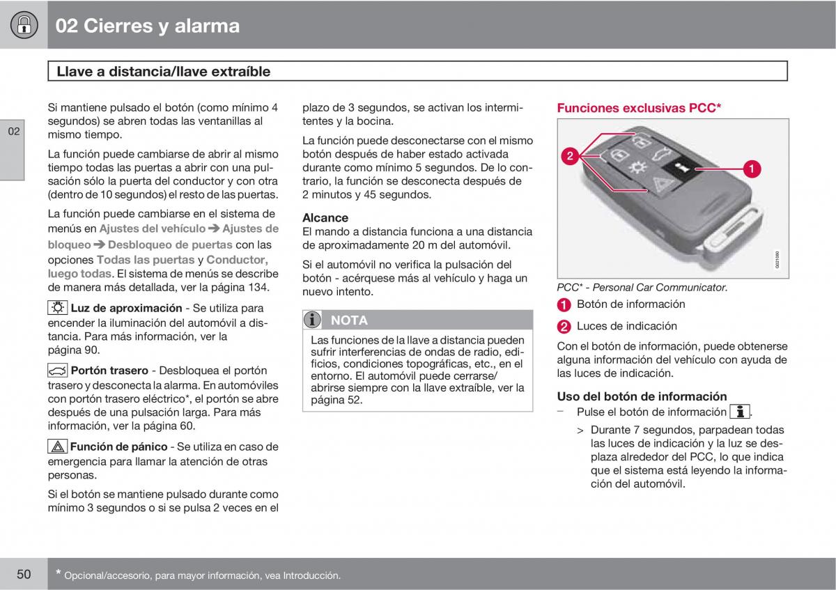 Volvo XC60 I 1 manual del propietario / page 50