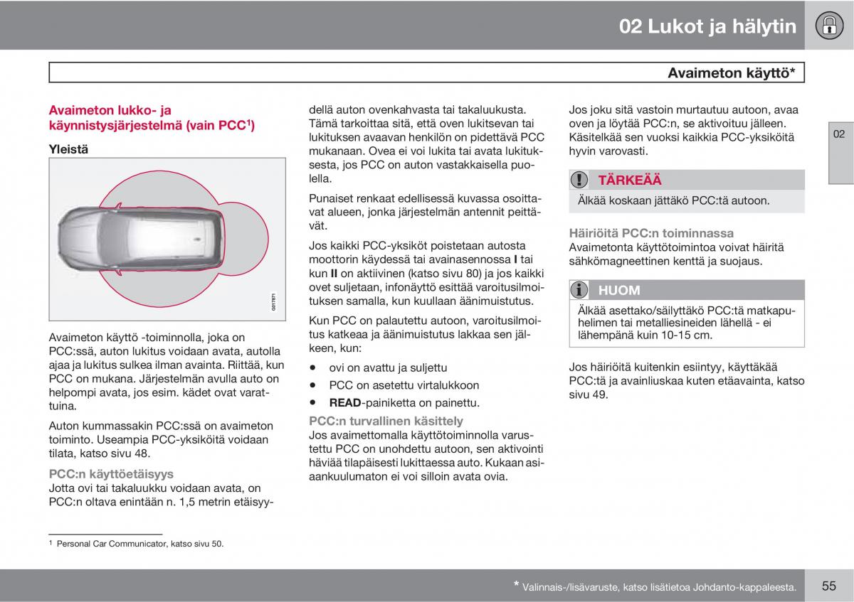 Volvo XC60 I 1 omistajan kasikirja / page 57