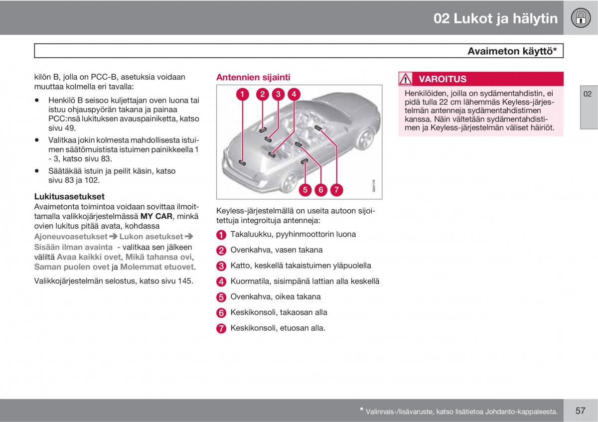 Volvo XC60 I 1 omistajan kasikirja / page 59