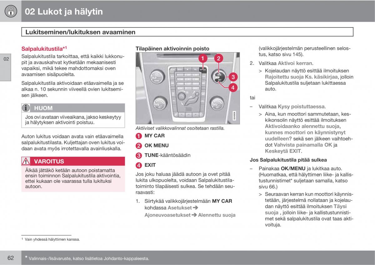 Volvo XC60 I 1 omistajan kasikirja / page 64