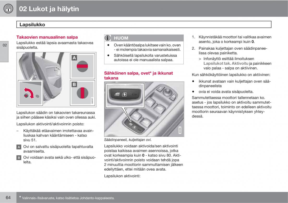 Volvo XC60 I 1 omistajan kasikirja / page 66