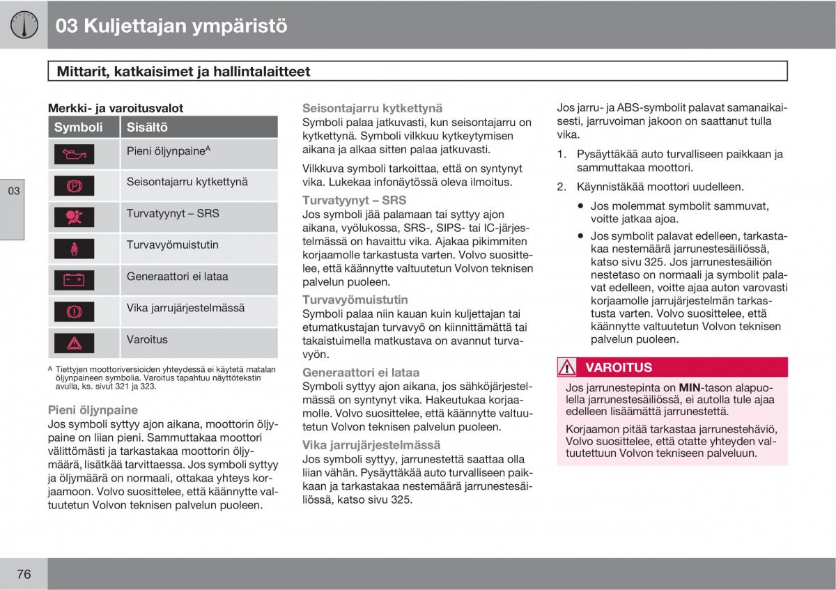 Volvo XC60 I 1 omistajan kasikirja / page 78