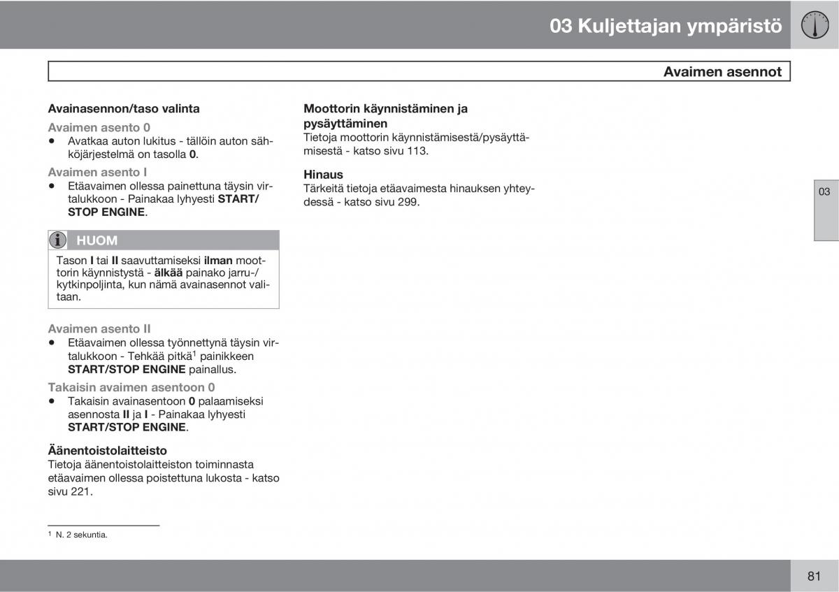 Volvo XC60 I 1 omistajan kasikirja / page 83