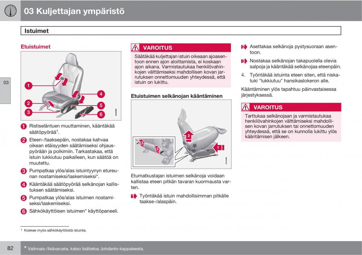 Volvo XC60 I 1 omistajan kasikirja / page 84