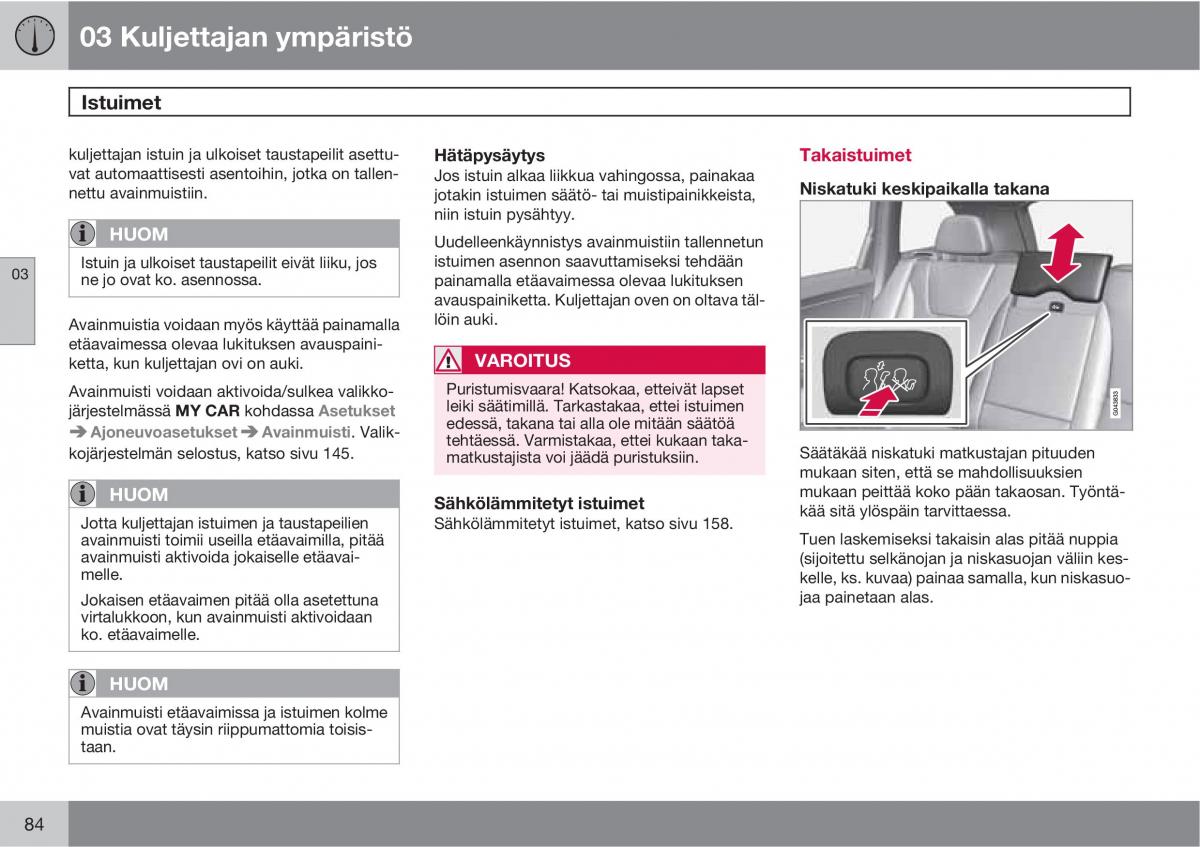 Volvo XC60 I 1 omistajan kasikirja / page 86