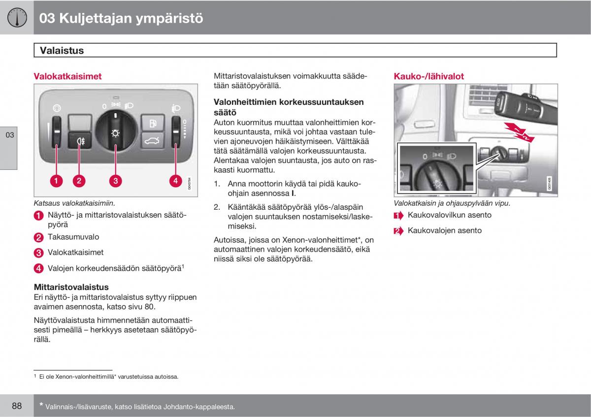 Volvo XC60 I 1 omistajan kasikirja / page 90