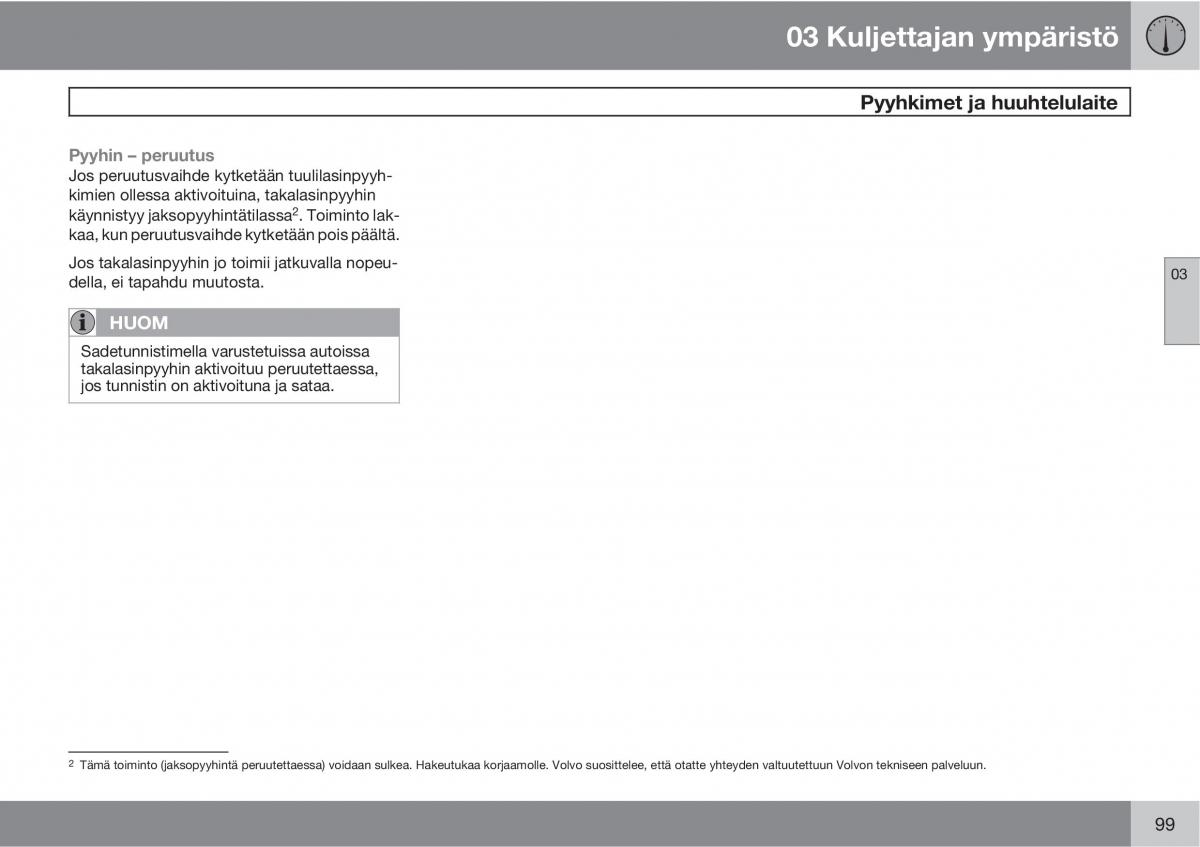 Volvo XC60 I 1 omistajan kasikirja / page 101