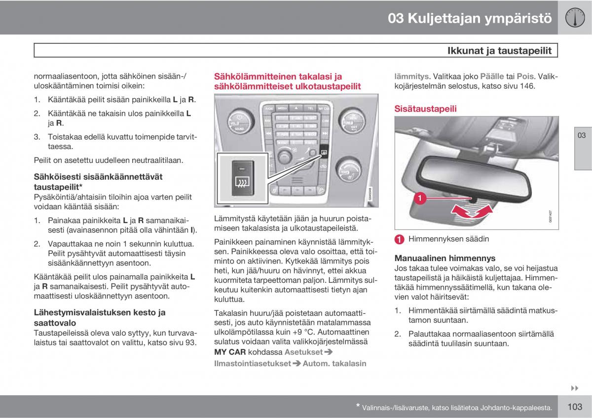 Volvo XC60 I 1 omistajan kasikirja / page 105