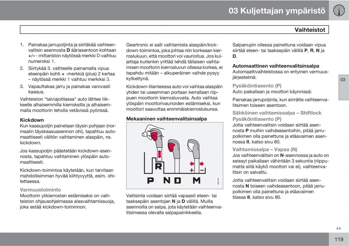 Volvo XC60 I 1 omistajan kasikirja / page 121