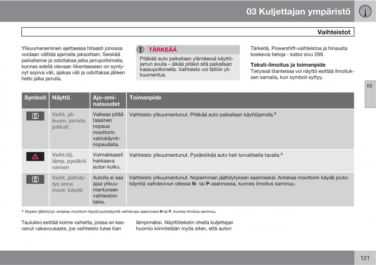 Volvo XC60 I 1 omistajan kasikirja / page 123