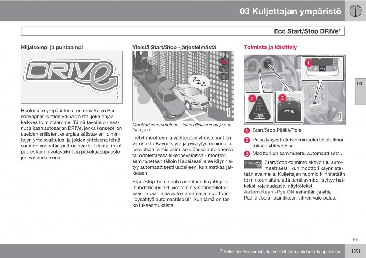 Volvo XC60 I 1 omistajan kasikirja / page 125