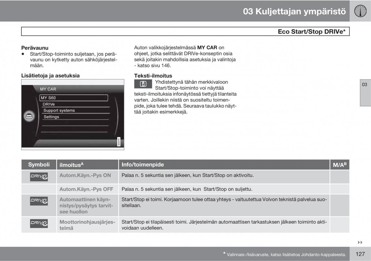 Volvo XC60 I 1 omistajan kasikirja / page 129