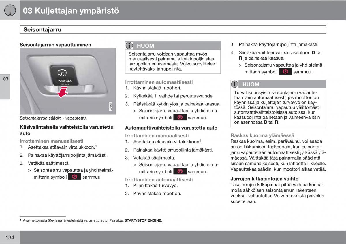 Volvo XC60 I 1 omistajan kasikirja / page 136