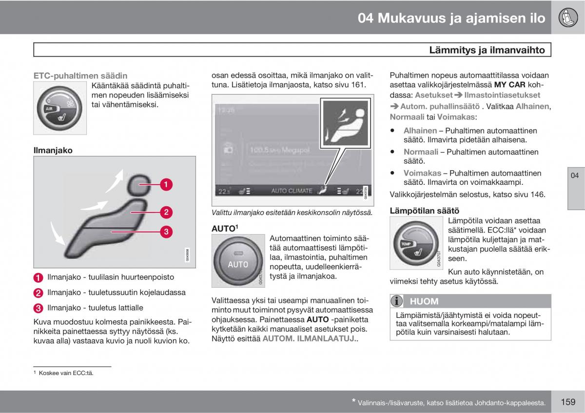 Volvo XC60 I 1 omistajan kasikirja / page 161