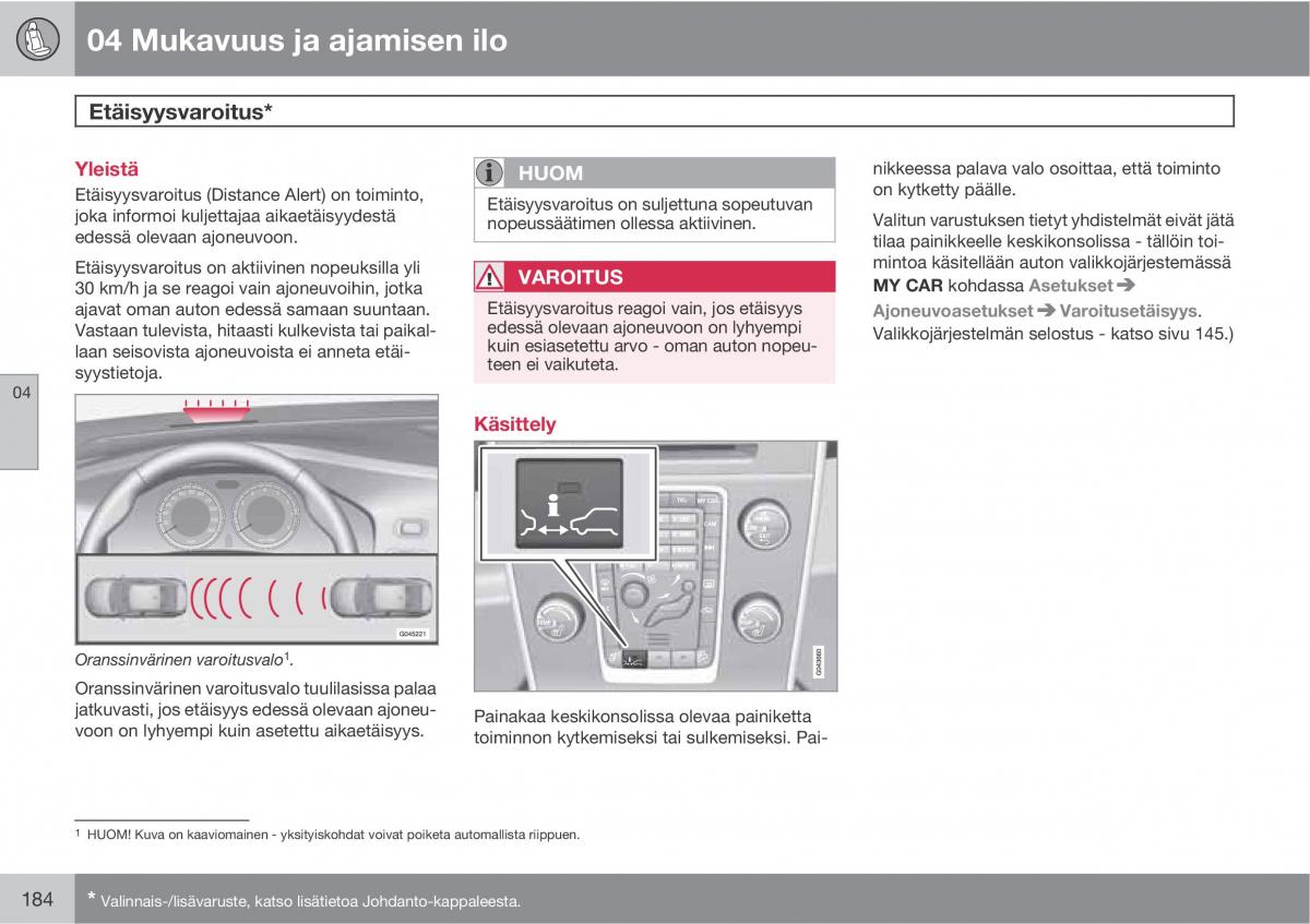 Volvo XC60 I 1 omistajan kasikirja / page 186