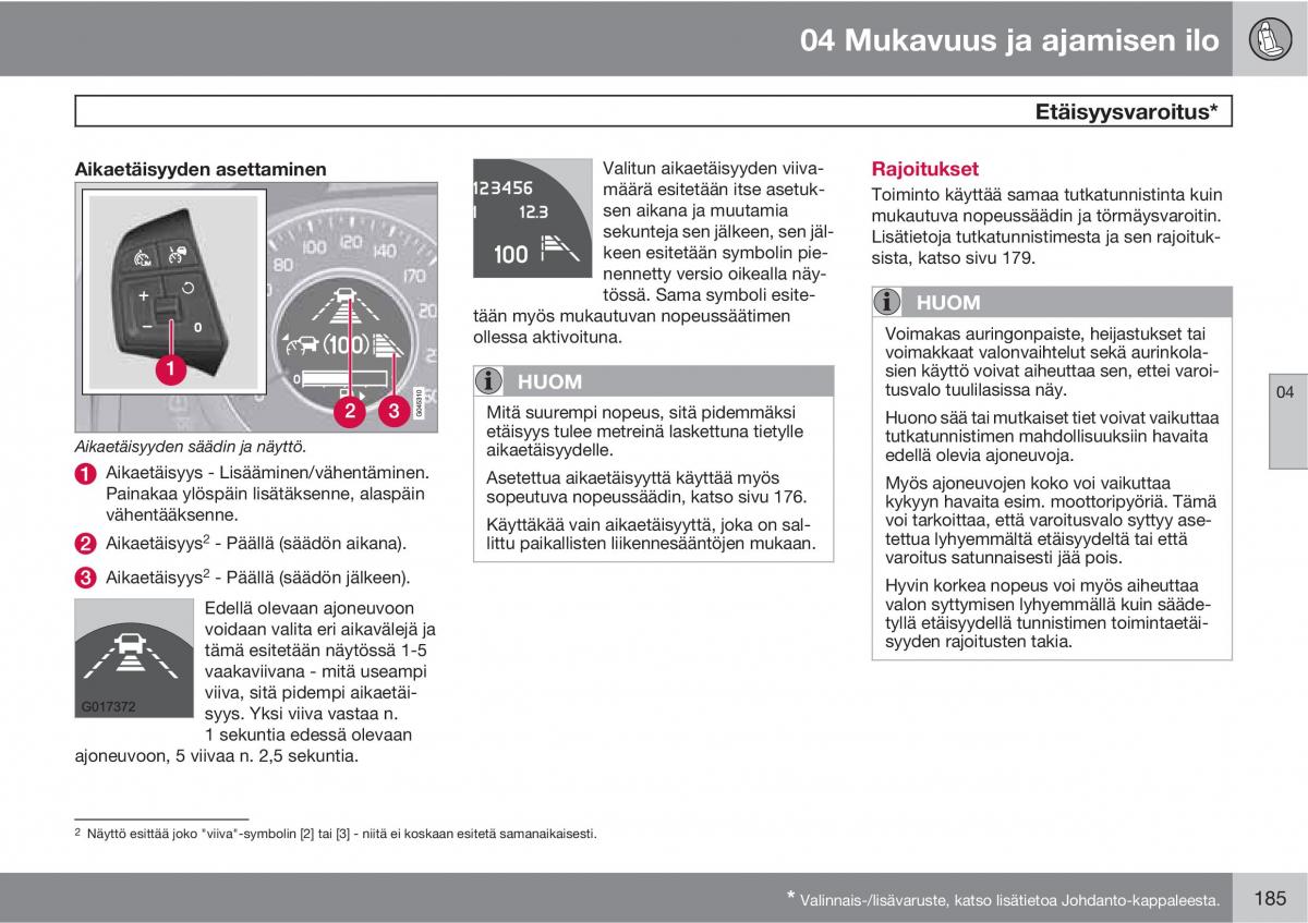 Volvo XC60 I 1 omistajan kasikirja / page 187