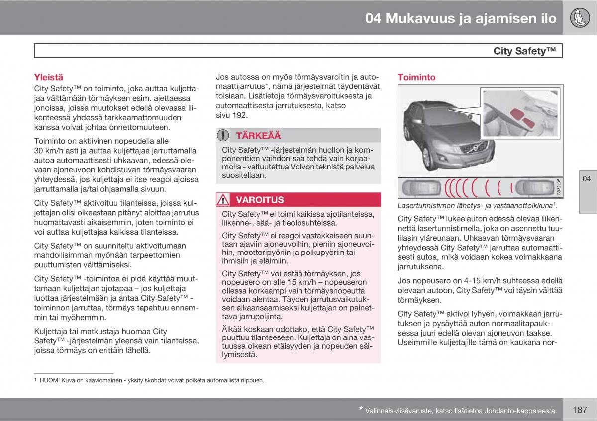 Volvo XC60 I 1 omistajan kasikirja / page 189