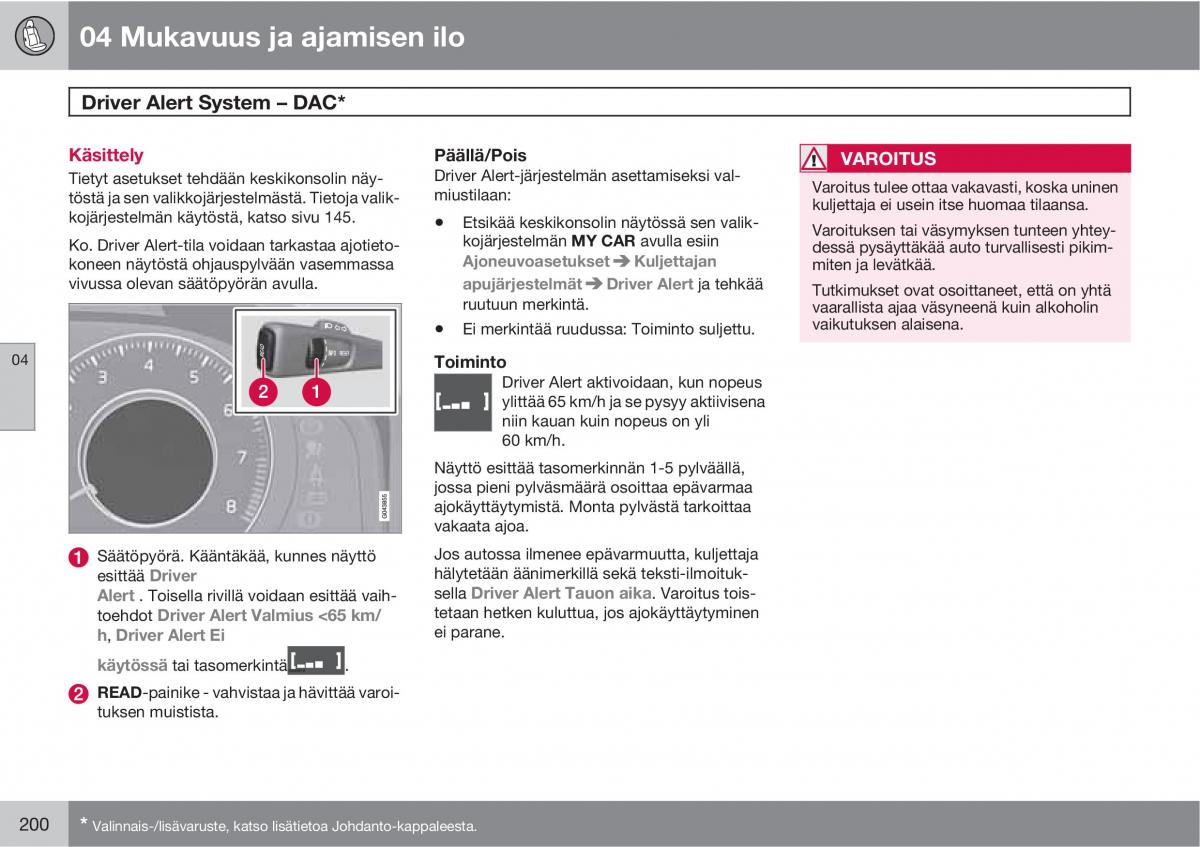 Volvo XC60 I 1 omistajan kasikirja / page 202