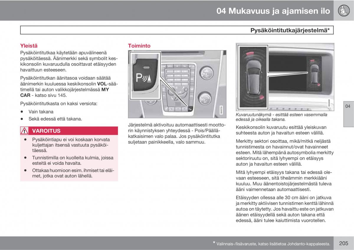 Volvo XC60 I 1 omistajan kasikirja / page 207