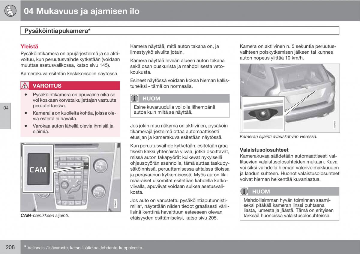 Volvo XC60 I 1 omistajan kasikirja / page 210