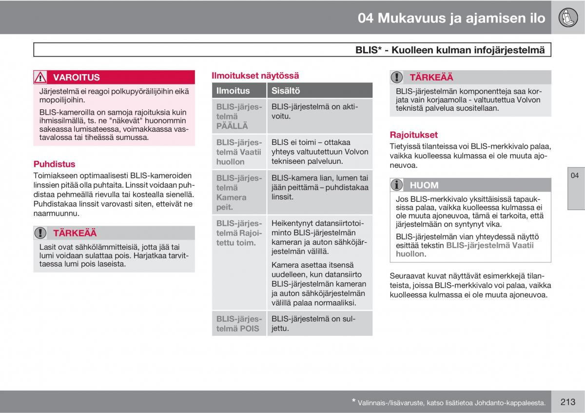 Volvo XC60 I 1 omistajan kasikirja / page 215