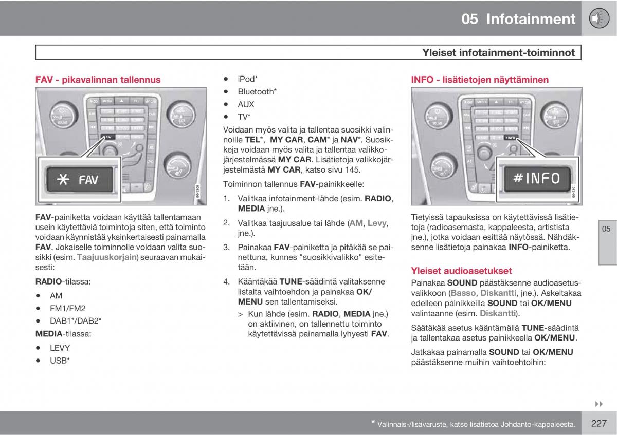 Volvo XC60 I 1 omistajan kasikirja / page 229