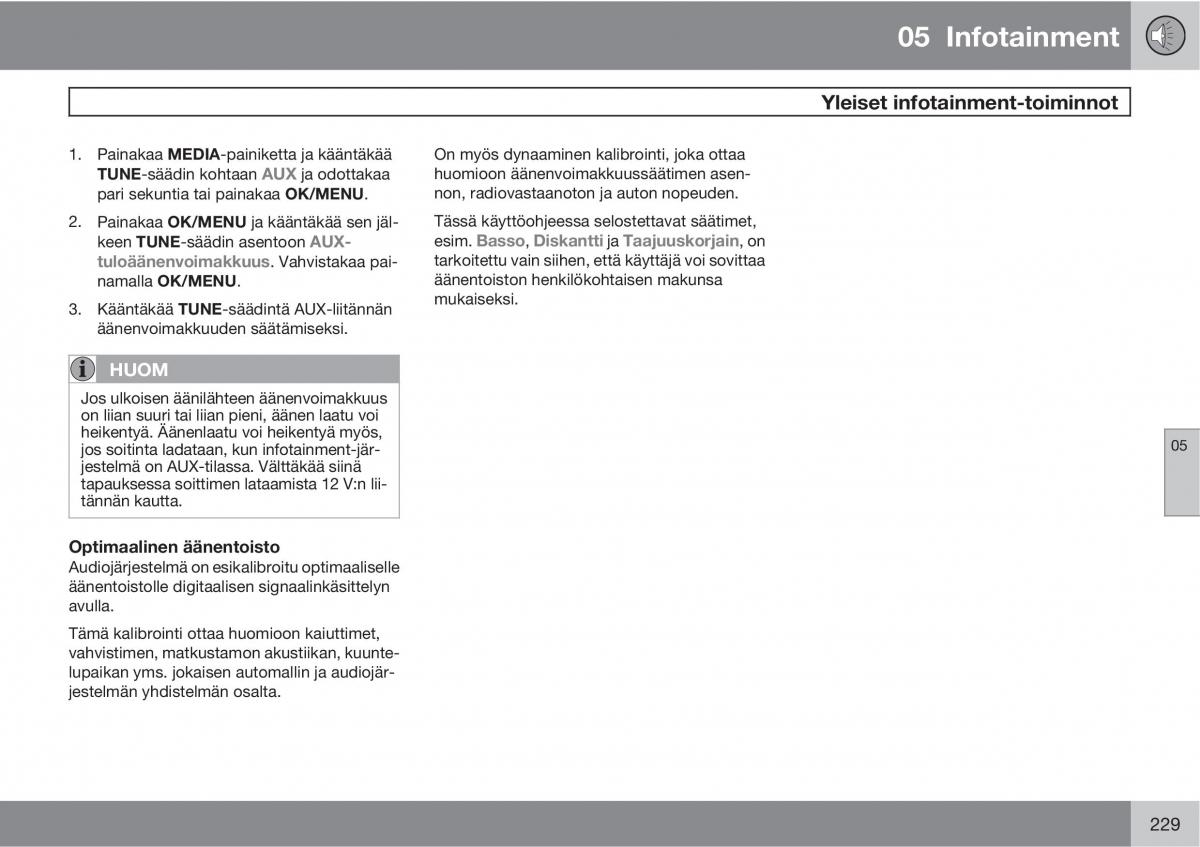 Volvo XC60 I 1 omistajan kasikirja / page 231