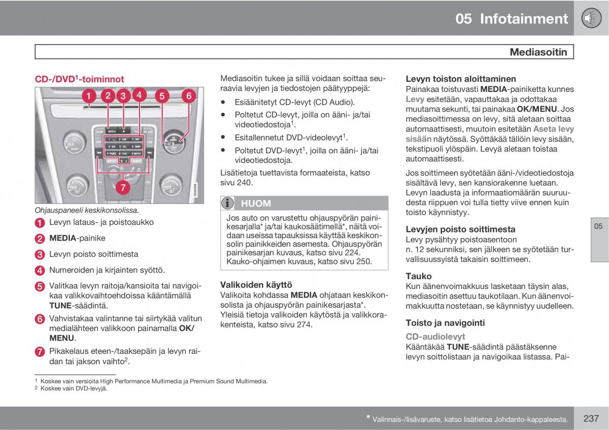 Volvo XC60 I 1 omistajan kasikirja / page 239