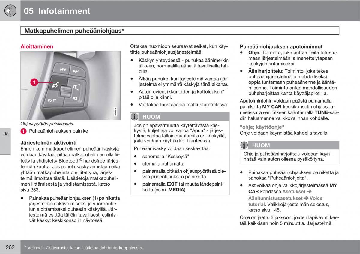 Volvo XC60 I 1 omistajan kasikirja / page 264