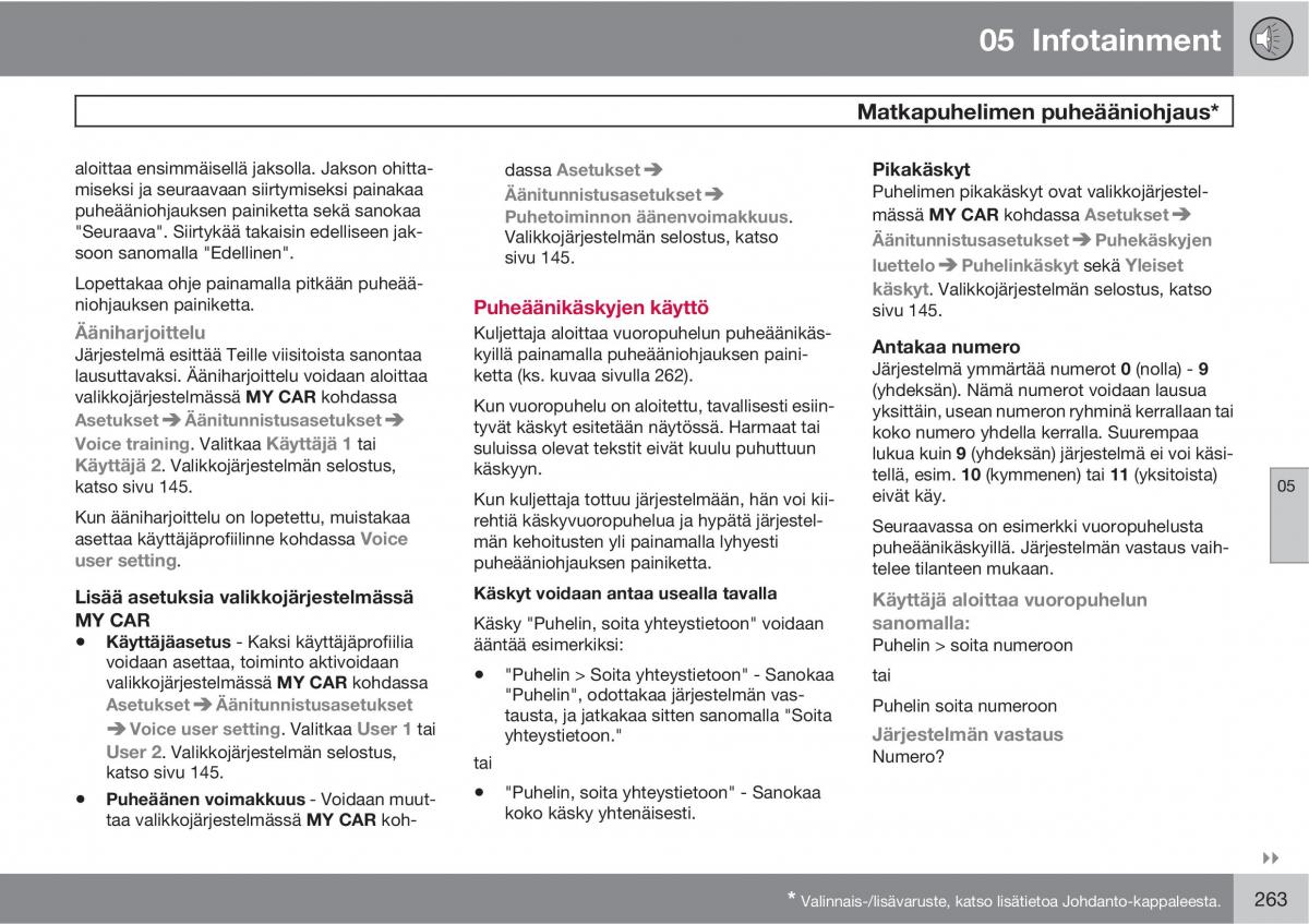 Volvo XC60 I 1 omistajan kasikirja / page 265