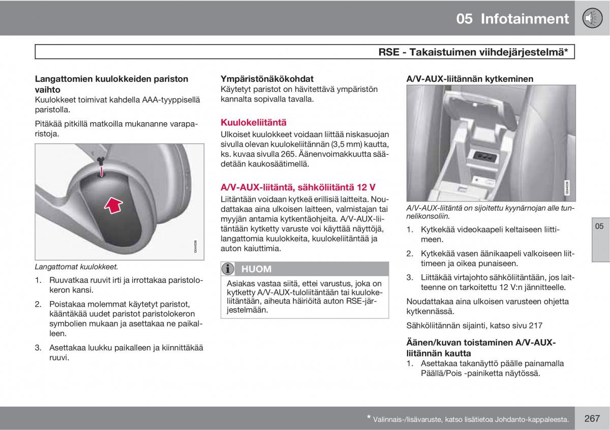 Volvo XC60 I 1 omistajan kasikirja / page 269