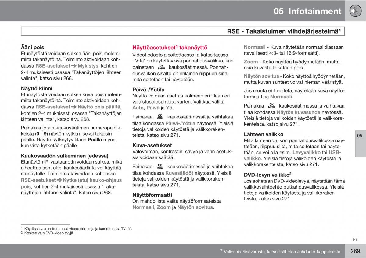 Volvo XC60 I 1 omistajan kasikirja / page 271