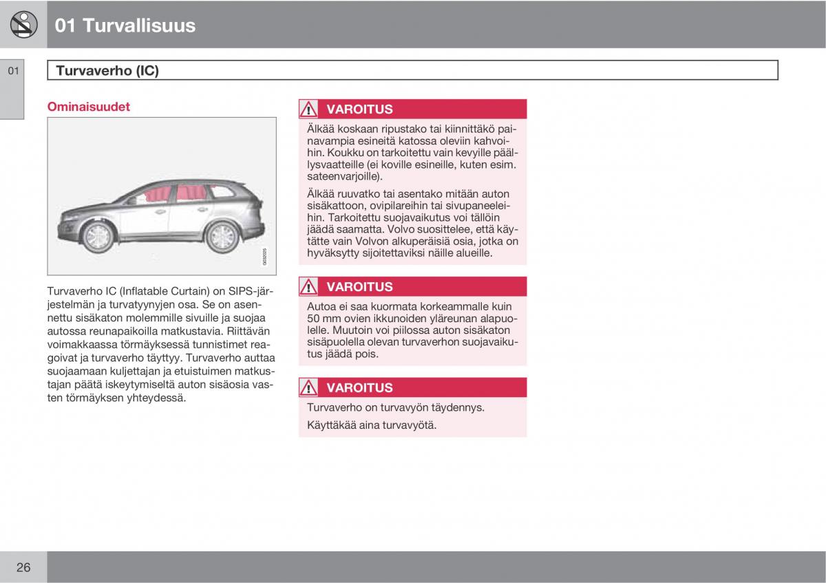 Volvo XC60 I 1 omistajan kasikirja / page 28