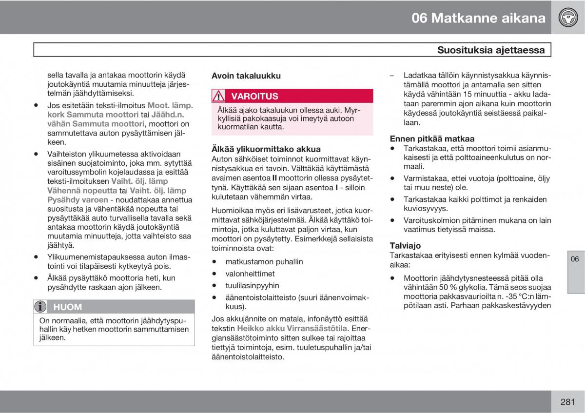 Volvo XC60 I 1 omistajan kasikirja / page 283