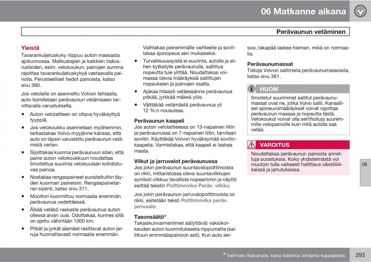 Volvo XC60 I 1 omistajan kasikirja / page 295