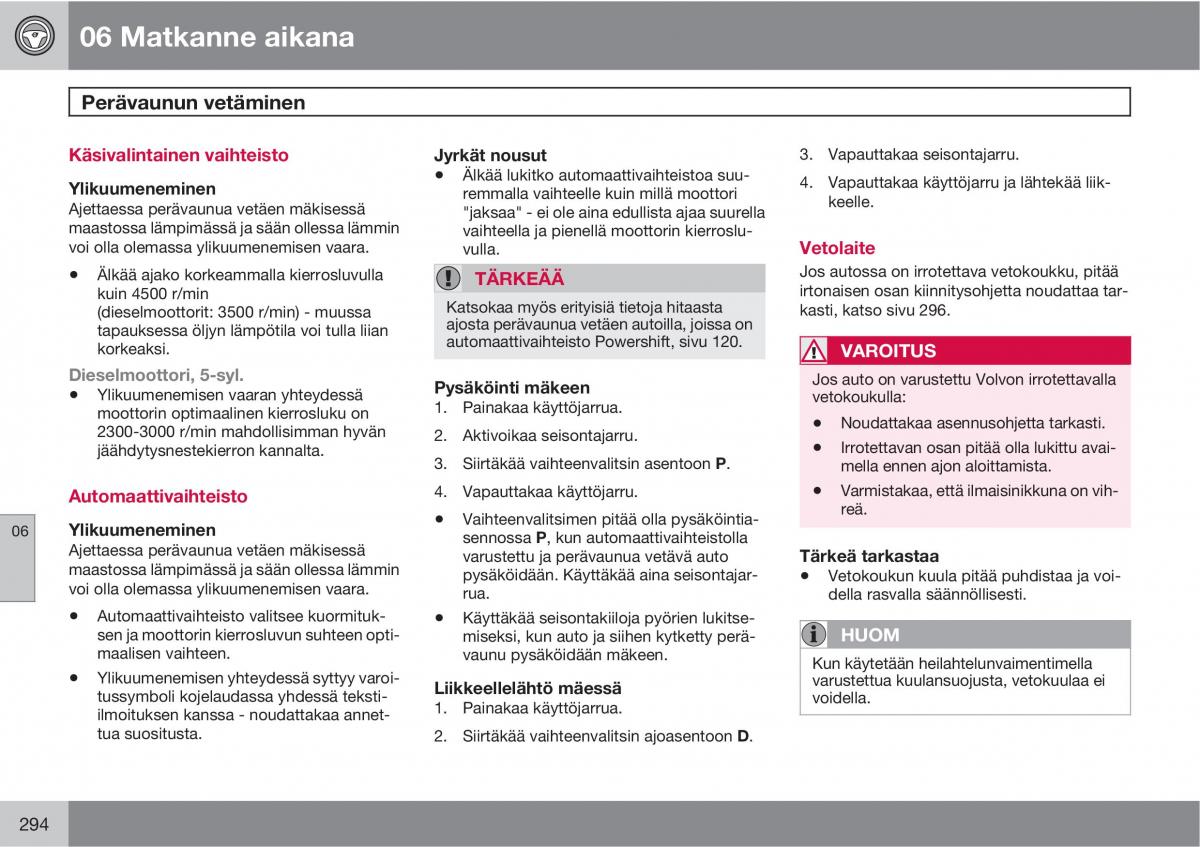 Volvo XC60 I 1 omistajan kasikirja / page 296