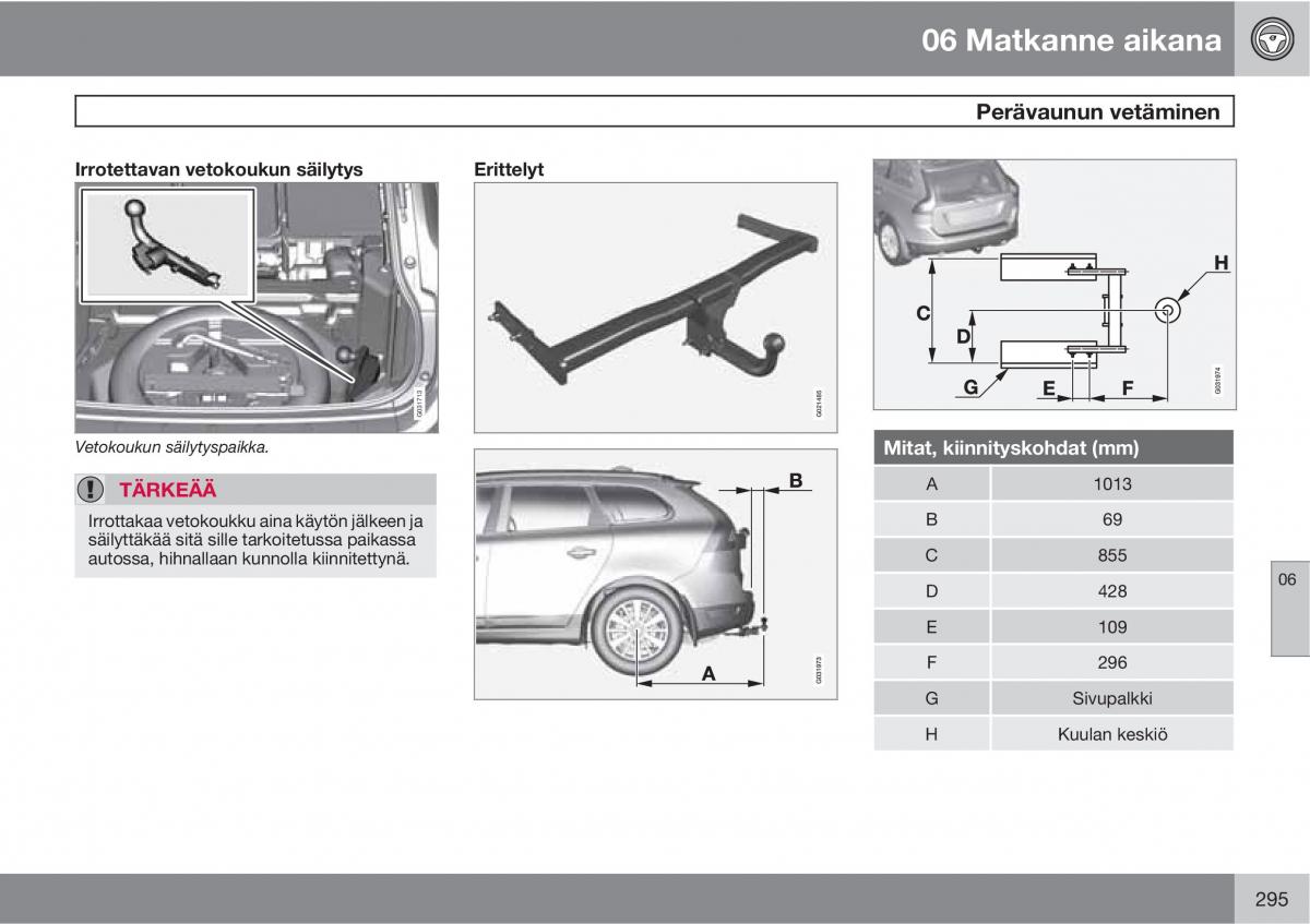 Volvo XC60 I 1 omistajan kasikirja / page 297