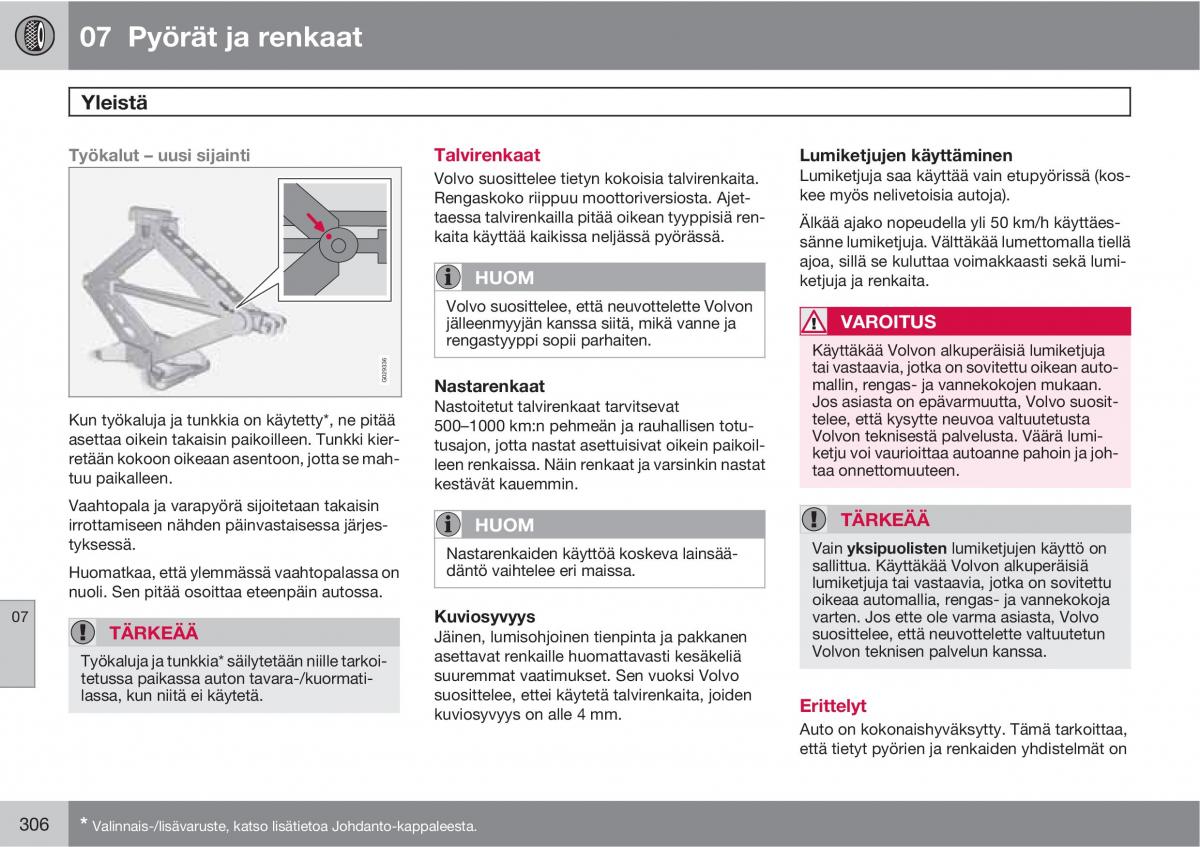 Volvo XC60 I 1 omistajan kasikirja / page 308