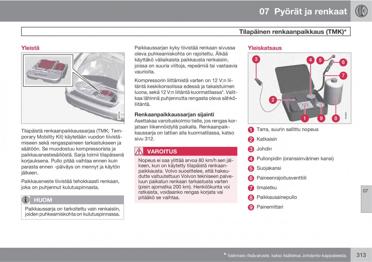 Volvo XC60 I 1 omistajan kasikirja / page 315