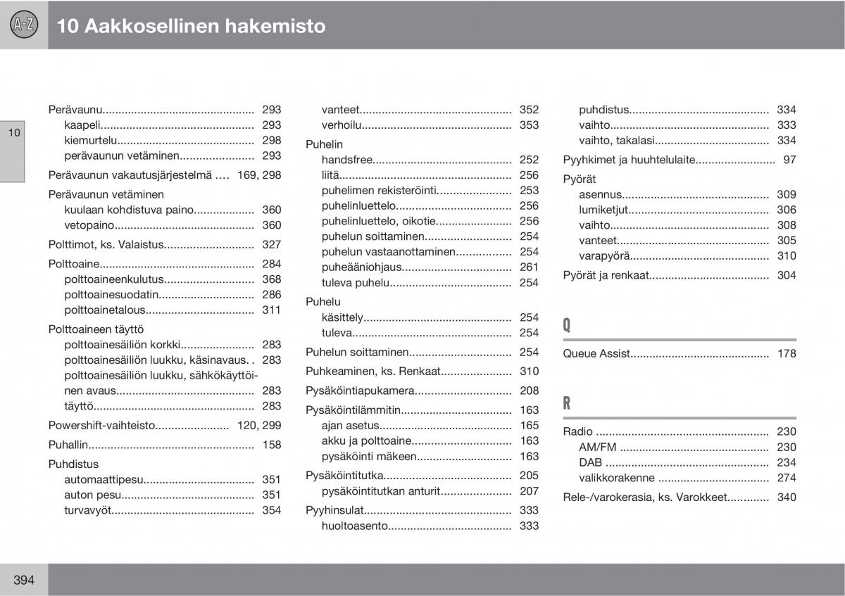 Volvo XC60 I 1 omistajan kasikirja / page 396